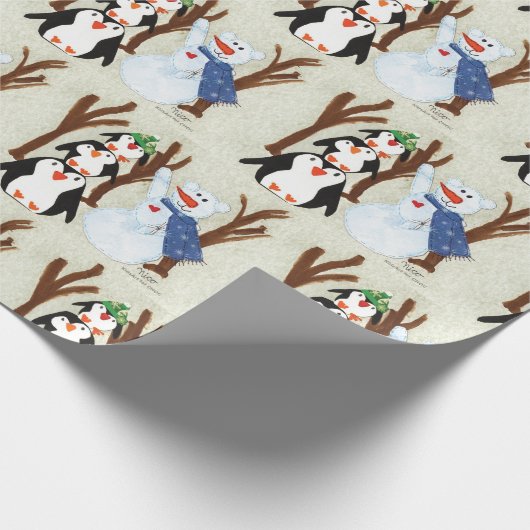 Pinguin Fun - Kinder Kunst für das CHOC Geschenkpapier (Ecke)