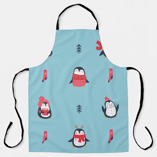Pinguin Fun: Vintag Nahtlose Whimsy. Schürze (Vorderseite)