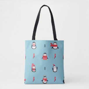 Pinguin Fun: Vintag Nahtlose Whimsy. Tasche