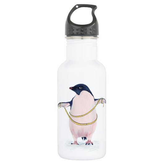 Pinguin Funny Bird zu Ernährung Edelstahlflasche (Vorderseite)
