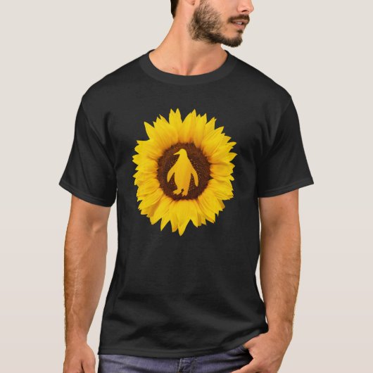 Pinguin für Frauen Männer Vogelblütenblume T-Shirt (Vorderseite)