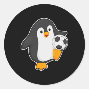 Pinguin Fußballspieler Fußball Sport  Runder Aufkleber
