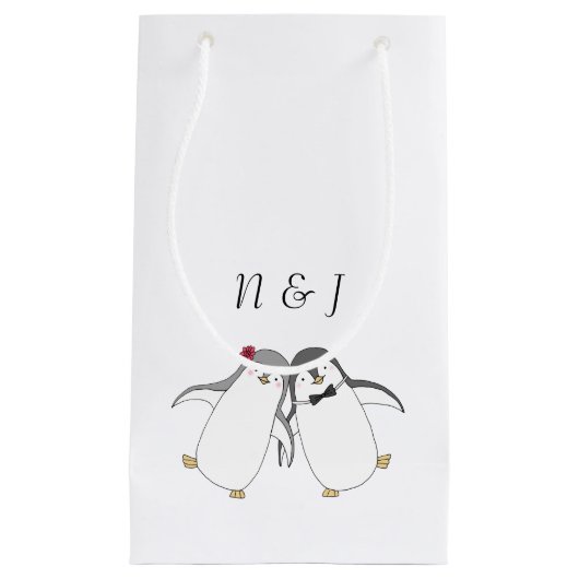 Pinguin Gastgeschenk Hochzeit Beutel Niedlich Ping Kleine Geschenktüte (Vorderseite)