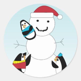 Pinguin Gebäude ein Snowman Sticker