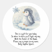 Pinguin. Gebetskandal Runder Aufkleber (Vorderseite)