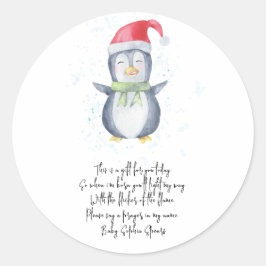 Pinguin. Gebetskandal Runder Aufkleber