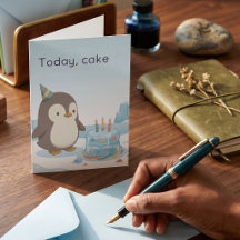 Pinguin-Geburtstag | Heute, Kuchen | Benutzerdefin