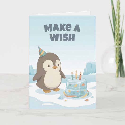 Pinguin-Geburtstag | Wünsche | Benutzerdefinierter Karte (Vorderseite)
