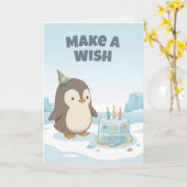Pinguin-Geburtstag | Wünsche | Benutzerdefinierter Karte (Gelbe Blume)