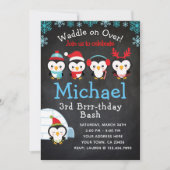 Pinguin-Geburtstags-Einladung Einladung (Vorderseite)