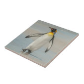 Pinguin geht am Strand Fliese (Seite)