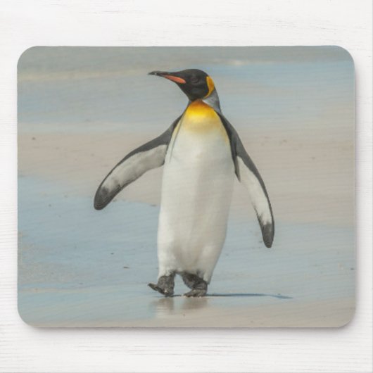 Pinguin geht am Strand Mousepad (Vorne)