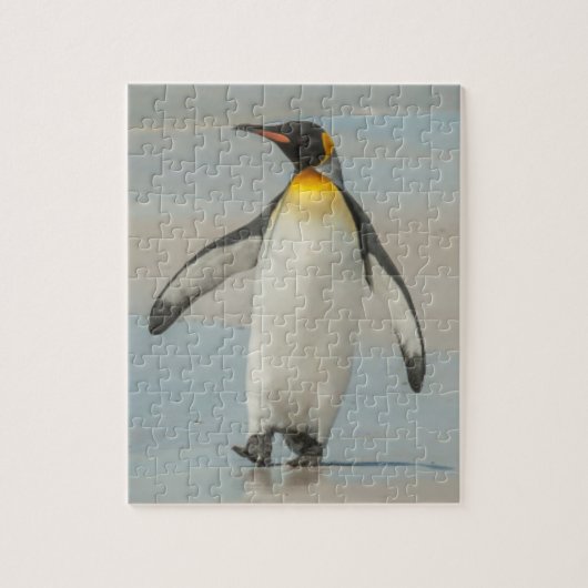 Pinguin geht am Strand Puzzle (Vertikal)
