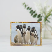 Pinguin Geht Postkarte (Stehend Vorderseite)