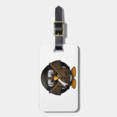 Pinguin-Geschenk-Pilot Gepäckanhänger (Vorderseite vertikal)