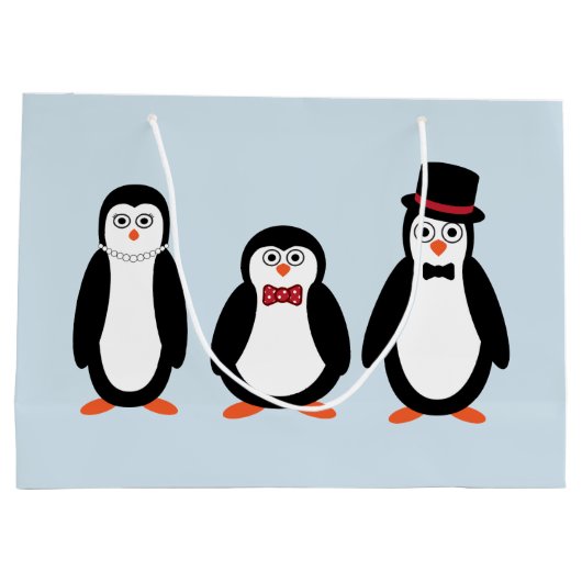 Pinguin-Geschenk-Tasche Große Geschenktüte (Rückseite)