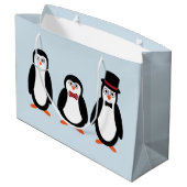 Pinguin-Geschenk-Tasche Große Geschenktüte (Rückseite Schrägansicht)