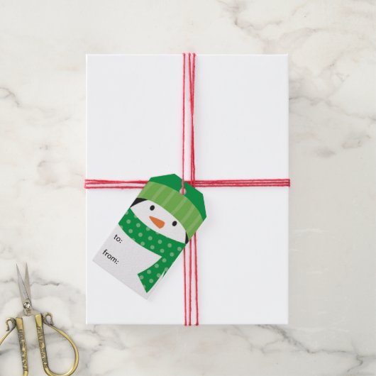 Pinguin Geschenkanhänger (Mit Garn)