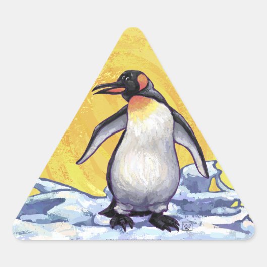 Pinguin-Geschenke und -Accessoires Dreieckiger Aufkleber (Vorderseite)