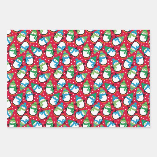 Pinguin Geschenkpapier Set (Vorderseite)