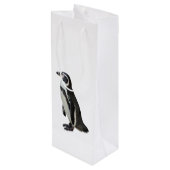 Pinguin Geschenktüte Für Weinflaschen (Rückseite Schrägansicht)