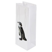 Pinguin Geschenktüte Für Weinflaschen (Vorderseite Schrägansicht)