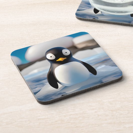 Pinguin Getränkeuntersetzer (Linke Seite)