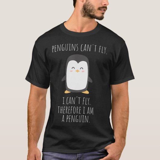 Pinguin Gifts Funny Darum bin ich ein Pinguin T-Shirt (Vorderseite)