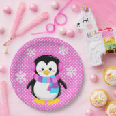Pinguin Girl Plate Pappteller (Party)