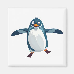 Pinguin glücklich spielerischer Spaß beim Springen Magnet