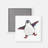 Pinguin glücklich spielerischer Spaß beim Springen Magnet (Vorderseite/Rückseite)