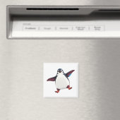 Pinguin glücklich spielerischer Spaß beim Springen Magnet (In Situ (Geschirrspüler))