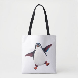 Pinguin glücklich spielerischer Spaß beim Springen Tasche