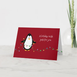Pinguin-glückliches Weihnachtsfeiertag wünscht Feiertagskarte