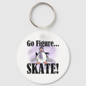 Pinguin Go Abbildung Skate Schlüsselanhänger (Vorderseite)