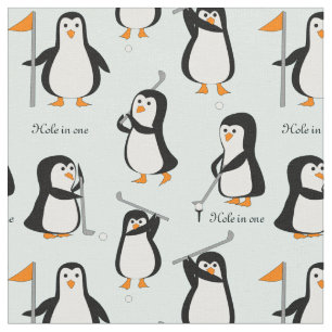 Pinguin-Golf spielendes Eis-Blau Stoff