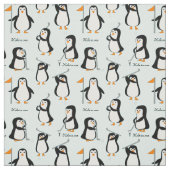 Pinguin-Golf spielendes Eis-Blau Stoff (Muster)