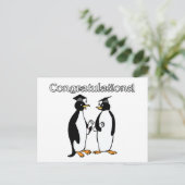 Pinguin Graduates Postkarte (Stehend Vorderseite)