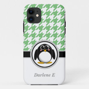 Pinguin Green & White Hahnentrittmuster iPhone 5 F 11 Hülle