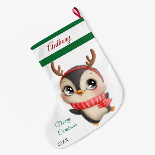 Pinguin Grosser Weihnachtsmann-Strumpf Großer Weihnachtsstrumpf (Rückseite (Hängend))