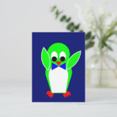 Pinguin - grün postkarte (Stehend Vorderseite)