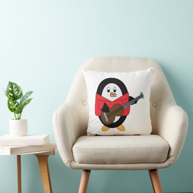 Pinguin Guitar Niedlich Musician Kissen (Stuhl )