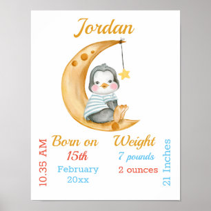 Pinguin Halbmond Baby-Statistiken Poster