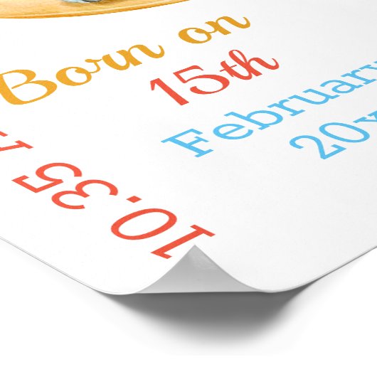 Pinguin Half Moon Baby Stats Poster (Ecke)