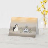 Pinguin-Halloween-Karte Karte (Gelbe Blume)