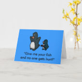 Pinguin Halt auf! Karte (Gelbe Blume)