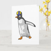 Pinguin Handball Handball Handball Karte (Gelbe Blume)