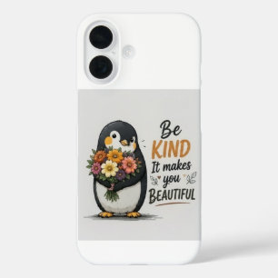 Pinguin-Handyhülle 'Sei nett' Süßer Pinguin mit iPhone 16 Hülle