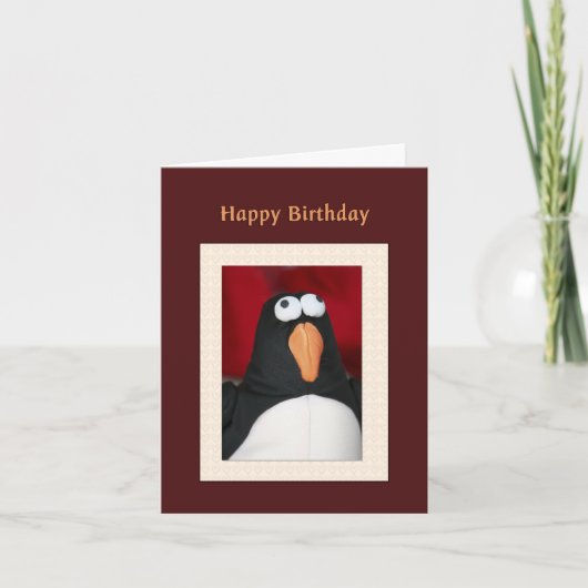 Pinguin Happy Birthday Card Karte (Vorderseite)