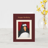Pinguin Happy Birthday Card Karte (Gelbe Blume)